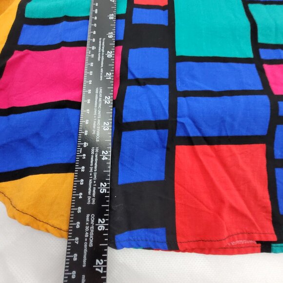 True Vintage 80s Fitting Image Shirt Womens Large XL Abstract Geometric Blouse - Picture 8 of 12